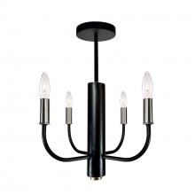 Artcraft AC10624BN - Verona 4 Light Semi Flushmount Brushed Nickel & Black