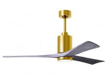 Matthews Fan Company PA3-BRBR-BW-60 - Patricia-3 three-blade ceiling fan in Brushed Brass finish with 60” solid barn wood tone blades