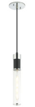 Matteo Lighting C61201MBCH - Tubo Matte Black + Chrome Pendant