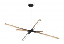 Matteo Lighting C66806MBAG - Asterisk Matte Black + Aged Gold Brass Pendant