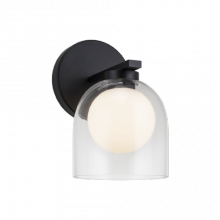 Matteo Lighting W60701BKCL - Derbishone Black Wall Sconce