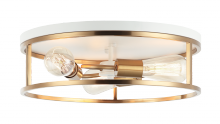 Matteo Lighting M15503WHAG - Clarke White + Aged Gold Brass Flush Mounts
