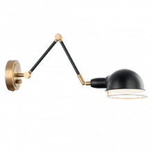 Matteo Lighting S00721AGBK - Blare Aged Gold Brass + Black Wall Sconce