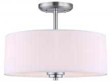 Canarm ISF280A03BPT - Pier, 3 Lt Semi-flush, White Fabric, 60W Type A